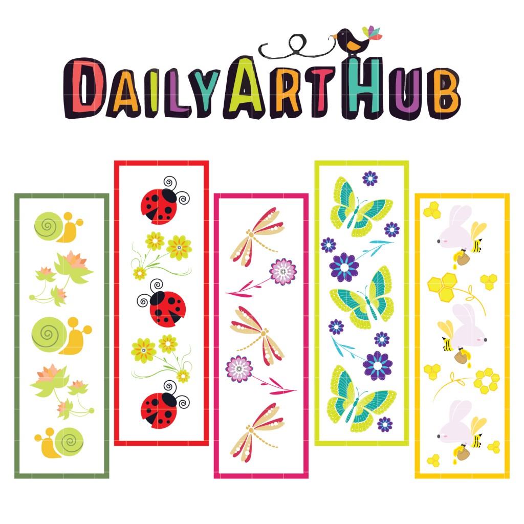 Cute Insect Bookmarks Clip Art Set – Daily Art Hub // Graphics ...