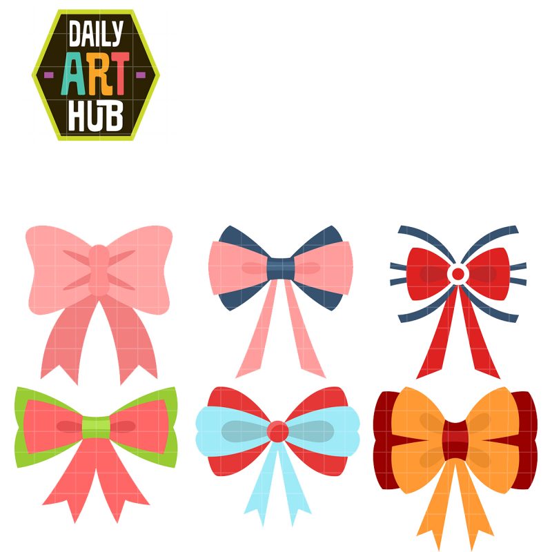 Cutesy Hair Ribbons Clip Art Set Daily Art Hub Free Clip Art Everyday