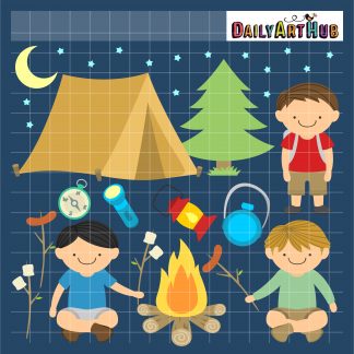 Boys Camping Clip Art Set – Daily Art Hub – Free Clip Art Everyday