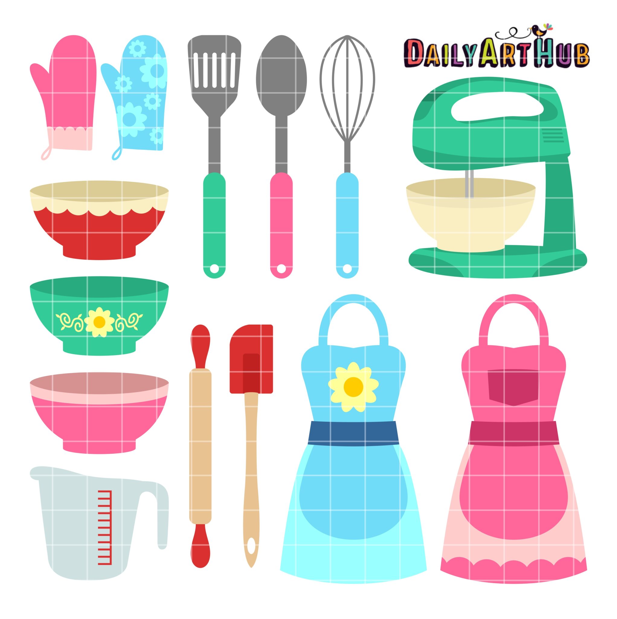Cute Kitchen Wares Clip Art Set – Daily Art Hub // Graphics, Alphabets & SVG