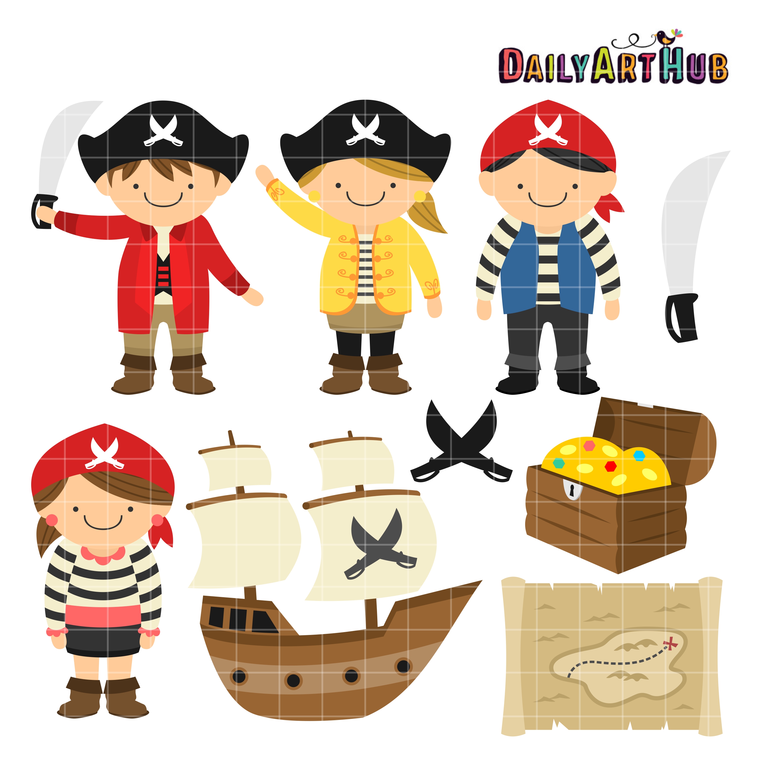 Cute Pirates Art Set Daily Art Hub Free Clip Art Everyday 