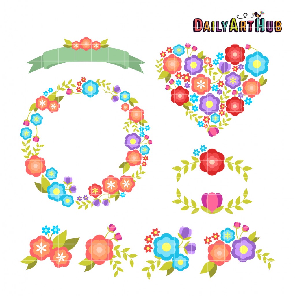 Florals Clip Art Set – Daily Art Hub // Graphics, Alphabets & SVG