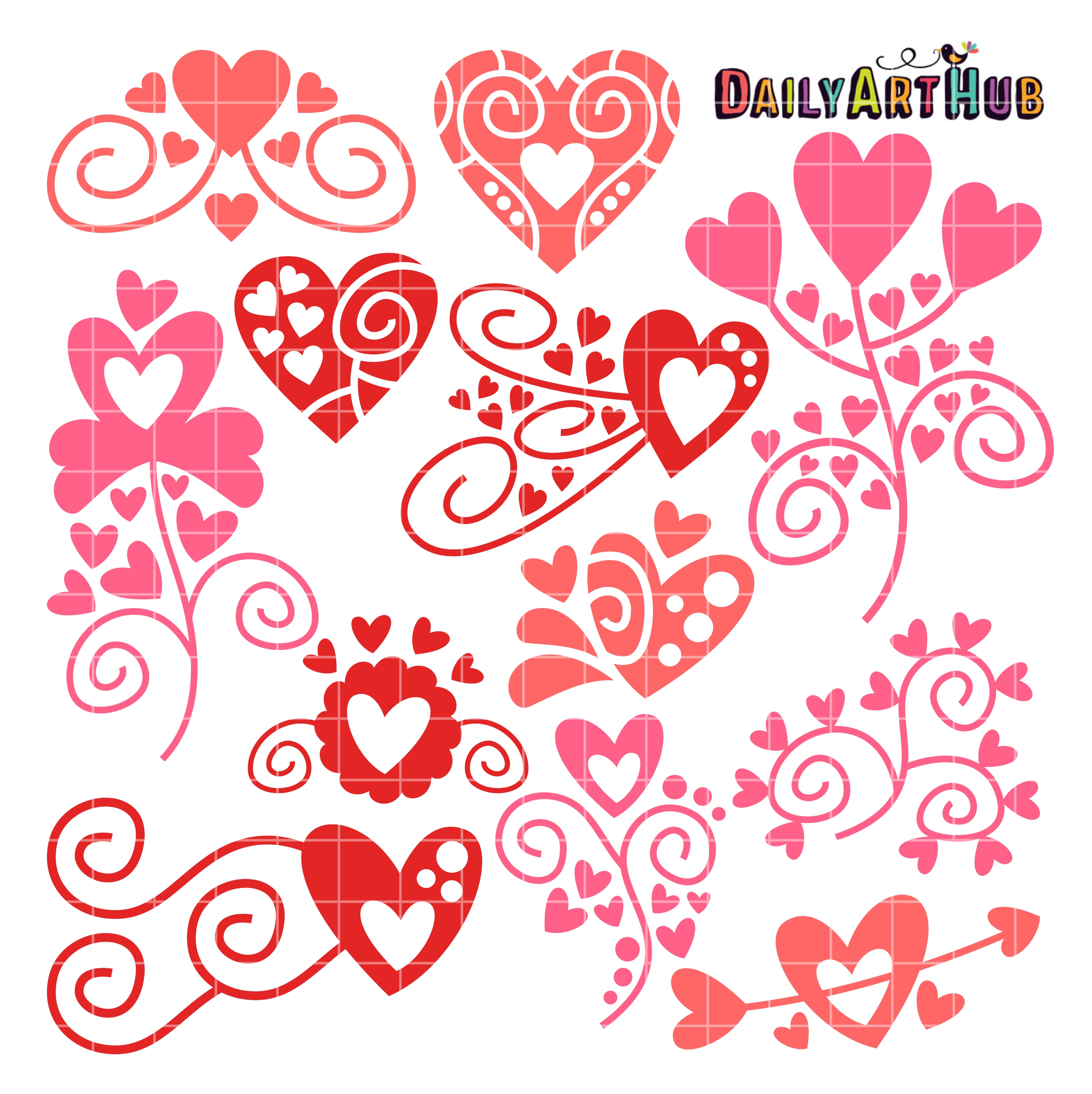 Heart Doodles Clip Art Set Daily Art Hub Free Clip Art Everyday