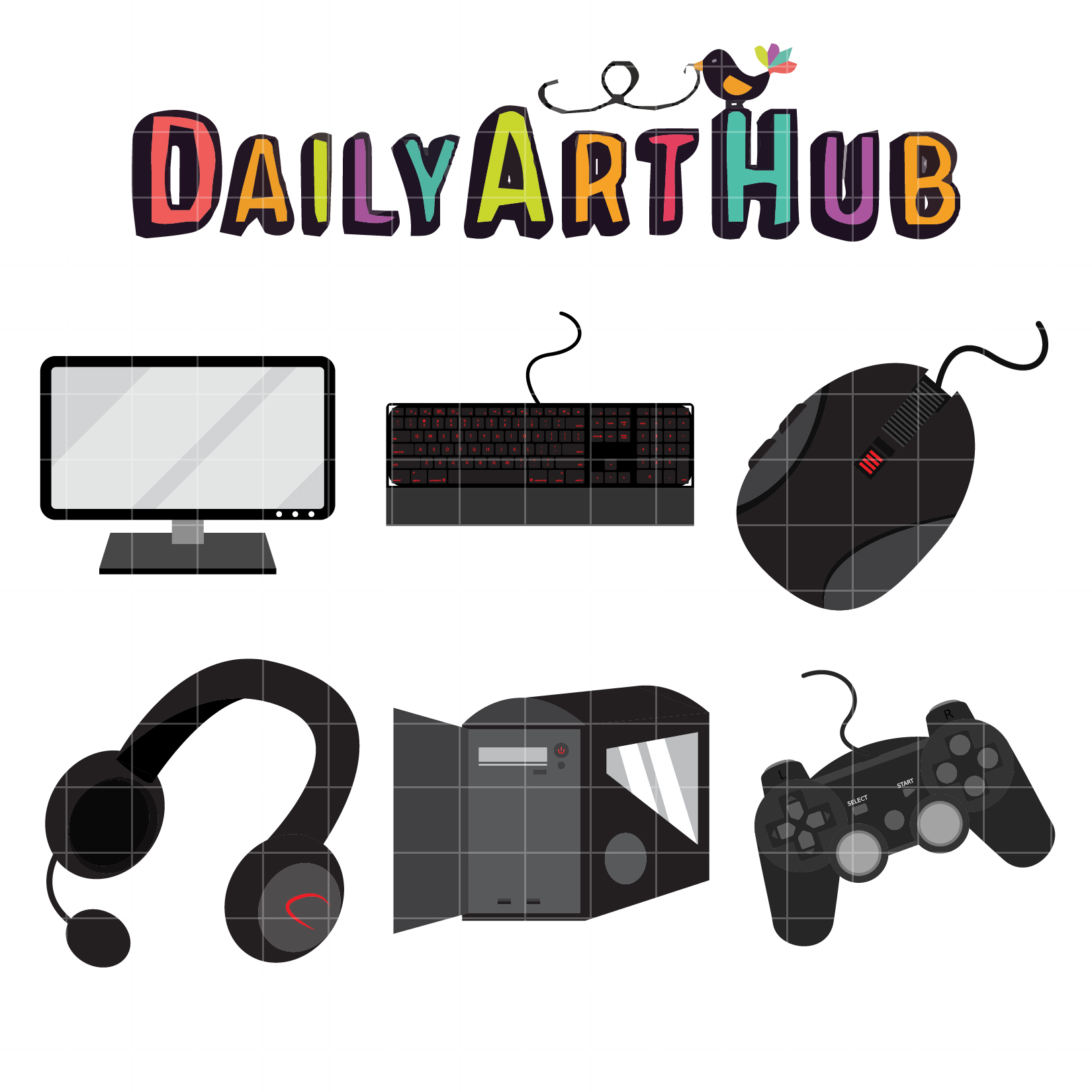 Pc Gamer Gears Clip Art Set Daily Art Hub Free Clip Art Everyday