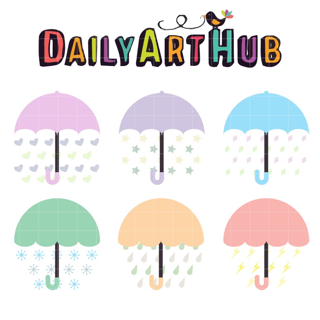Umbrellas Clip Art Set Daily Art Hub // Graphics, Alphabets & SVG