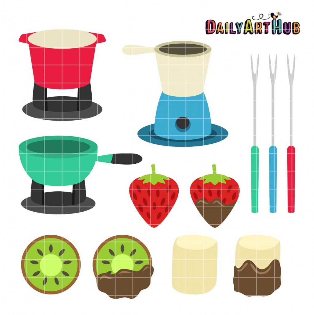 Fondue Party Clip Art Set – Daily Art Hub // Graphics, Alphabets & SVG