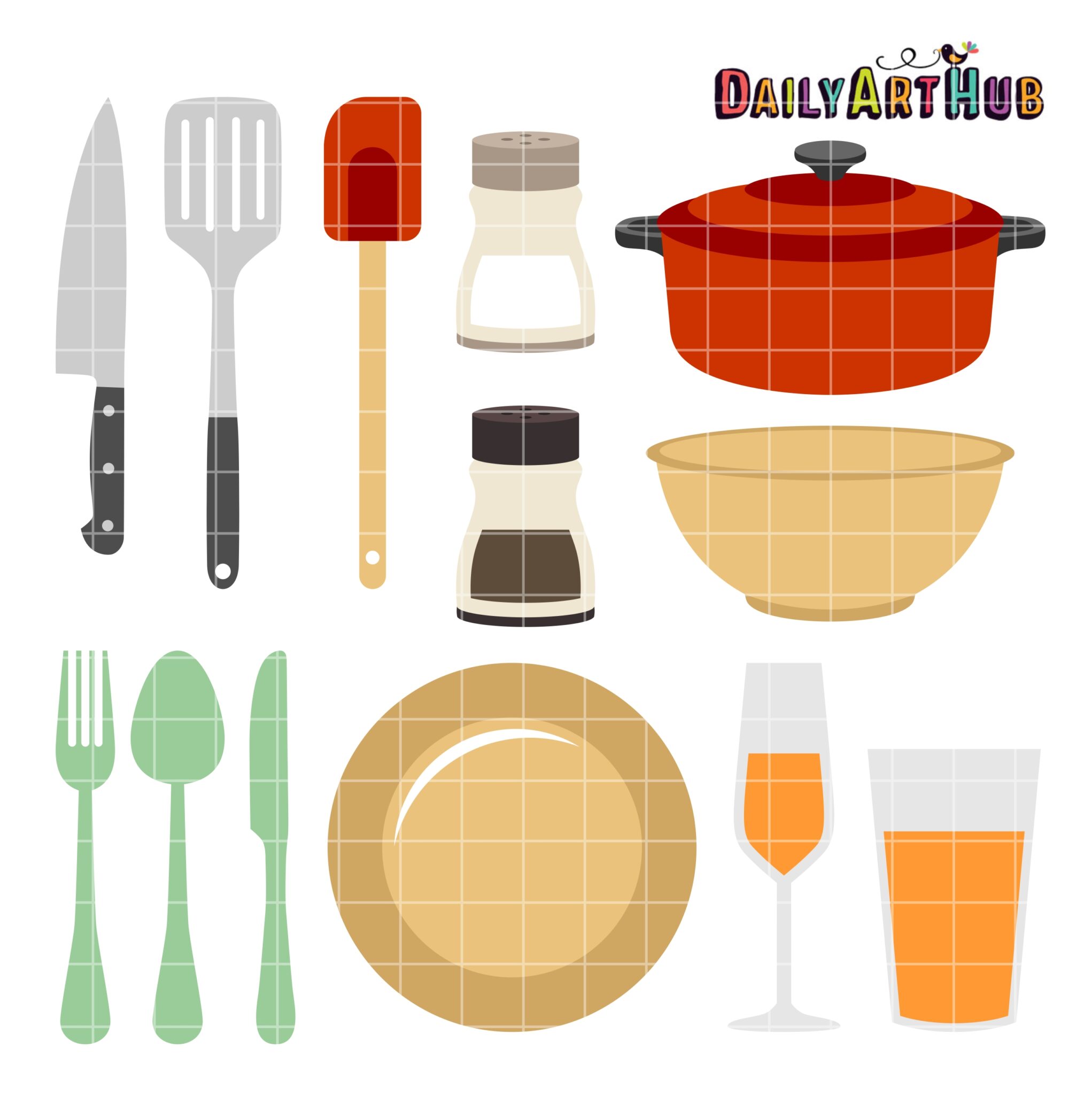 Kitchen Things Clip Art Set – Daily Art Hub // Graphics, Alphabets