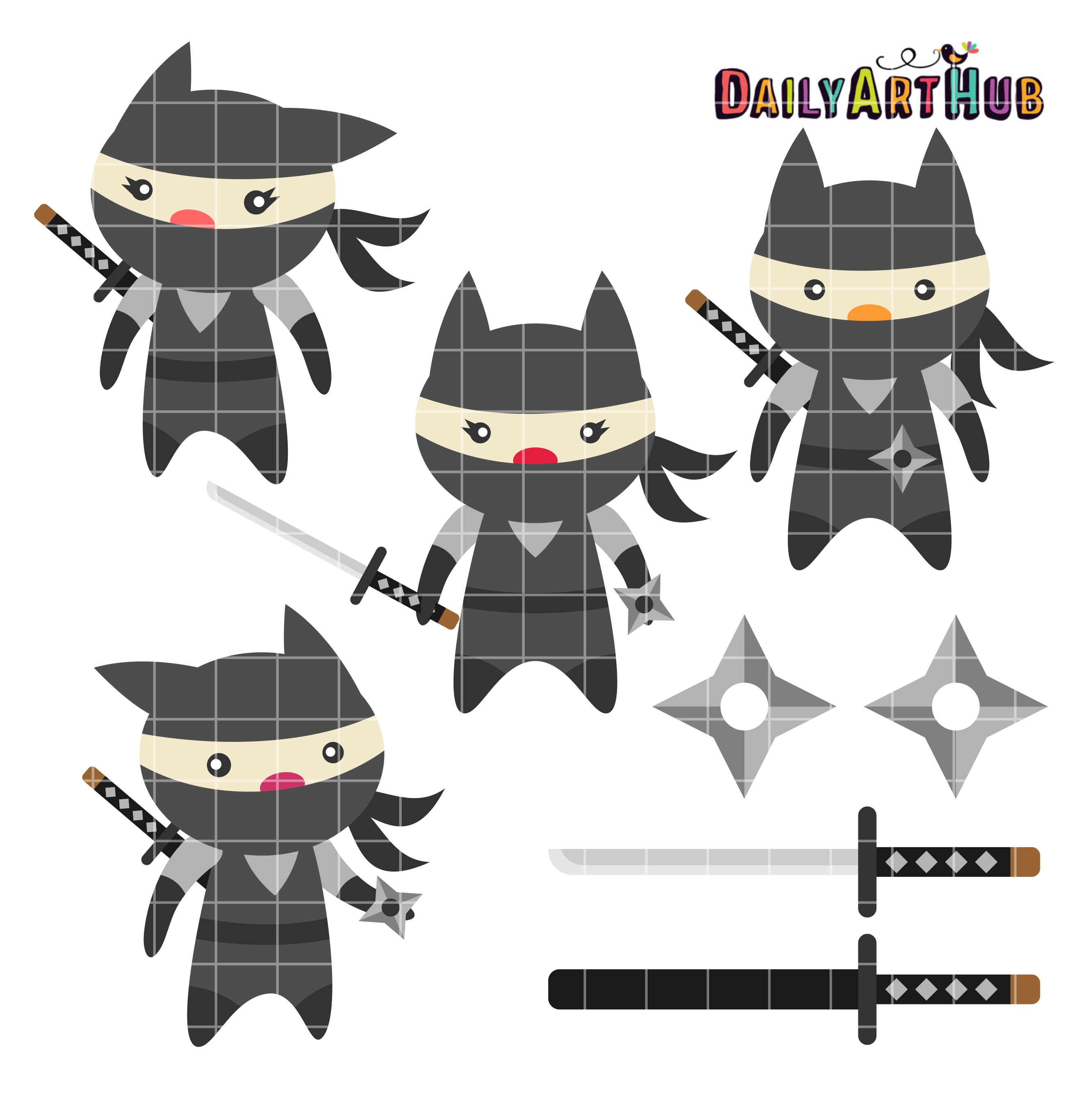 Ninja Cats Clip Art Set – Daily Art Hub – Free Clip Art Everyday
