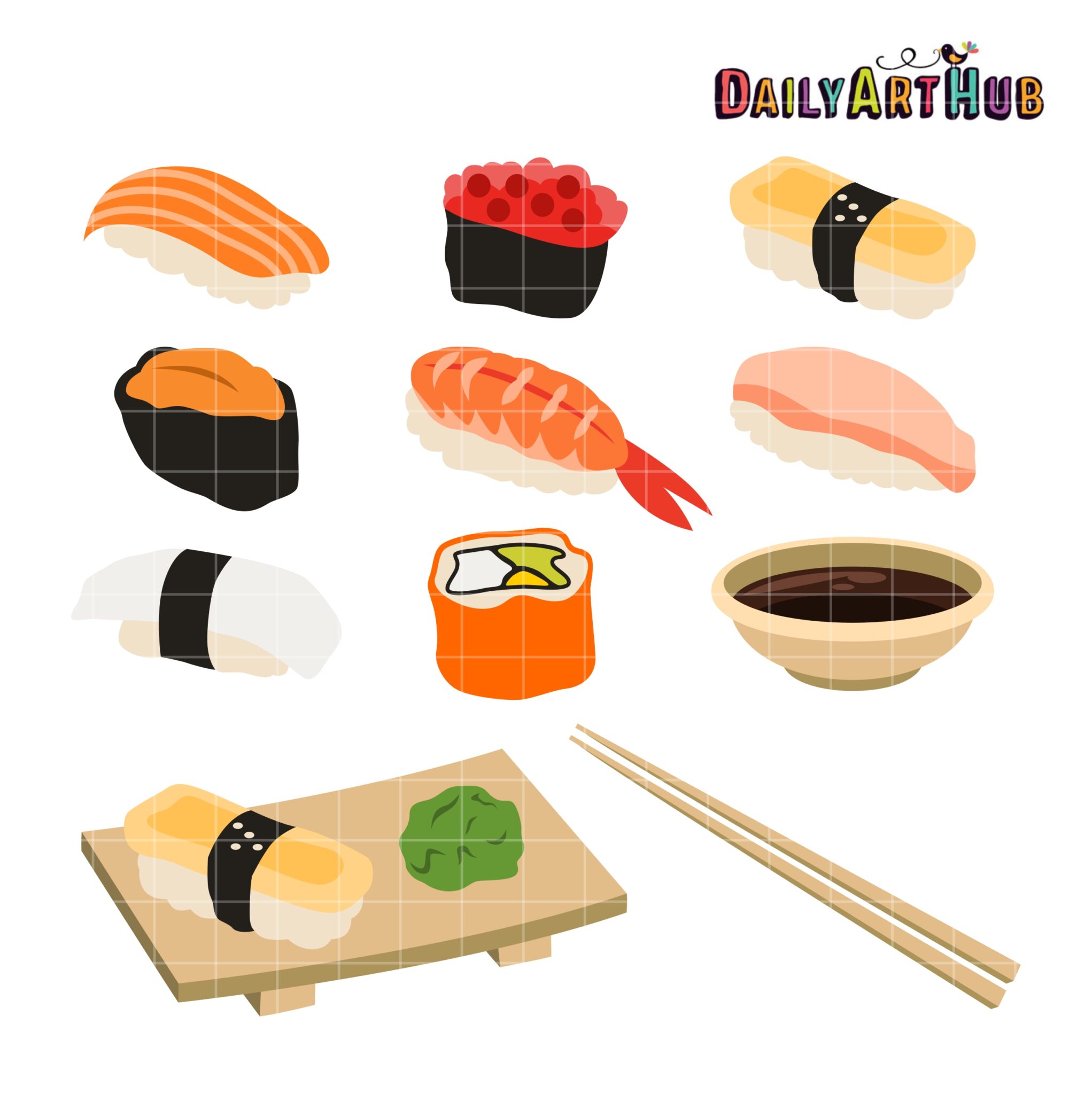 Sushi Clip Art Set – Daily Art Hub // Graphics, Alphabets & SVG
