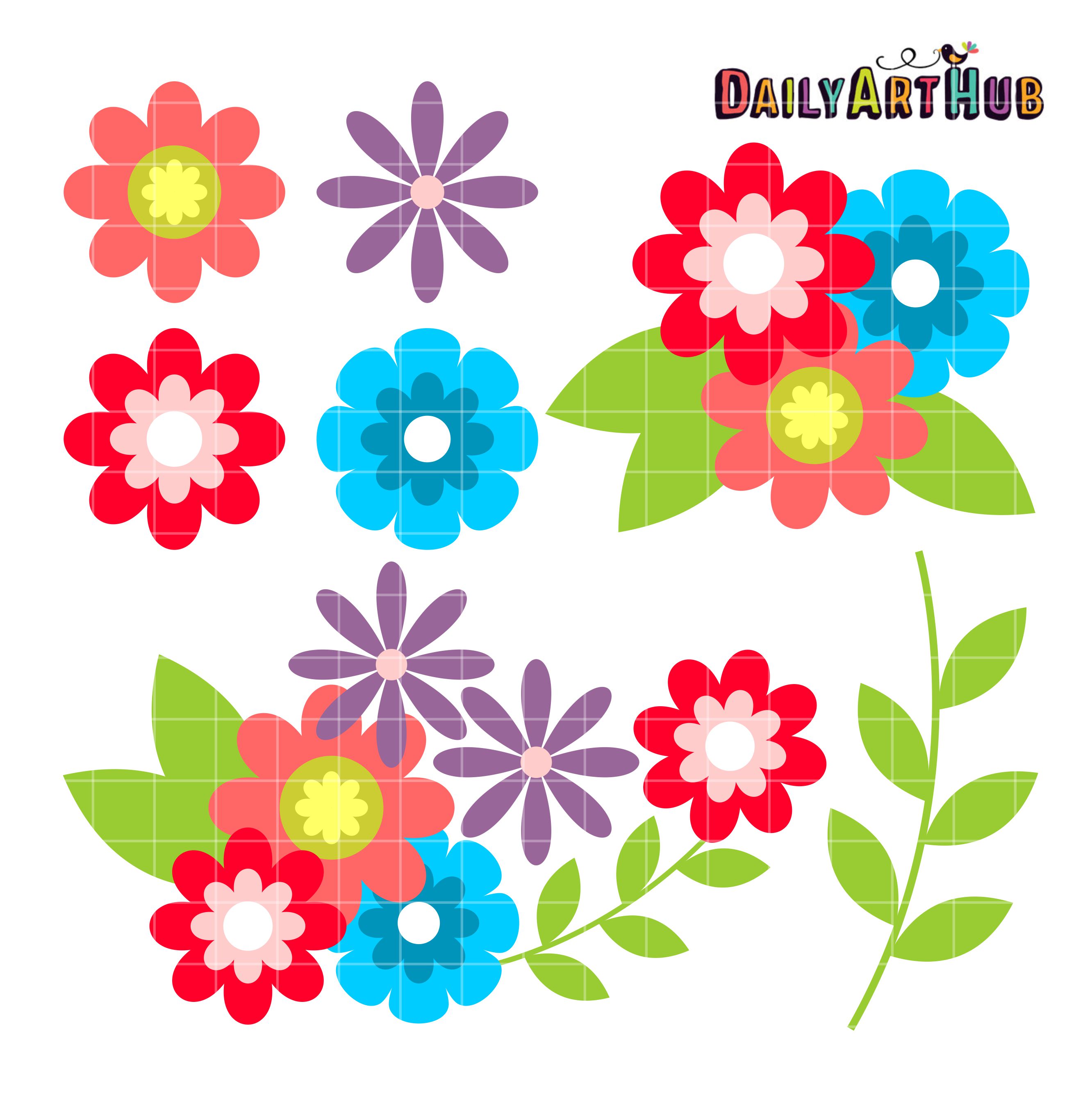 Sweet Flowers Clip Art Set – Daily Art Hub – Free Clip Art Everyday
