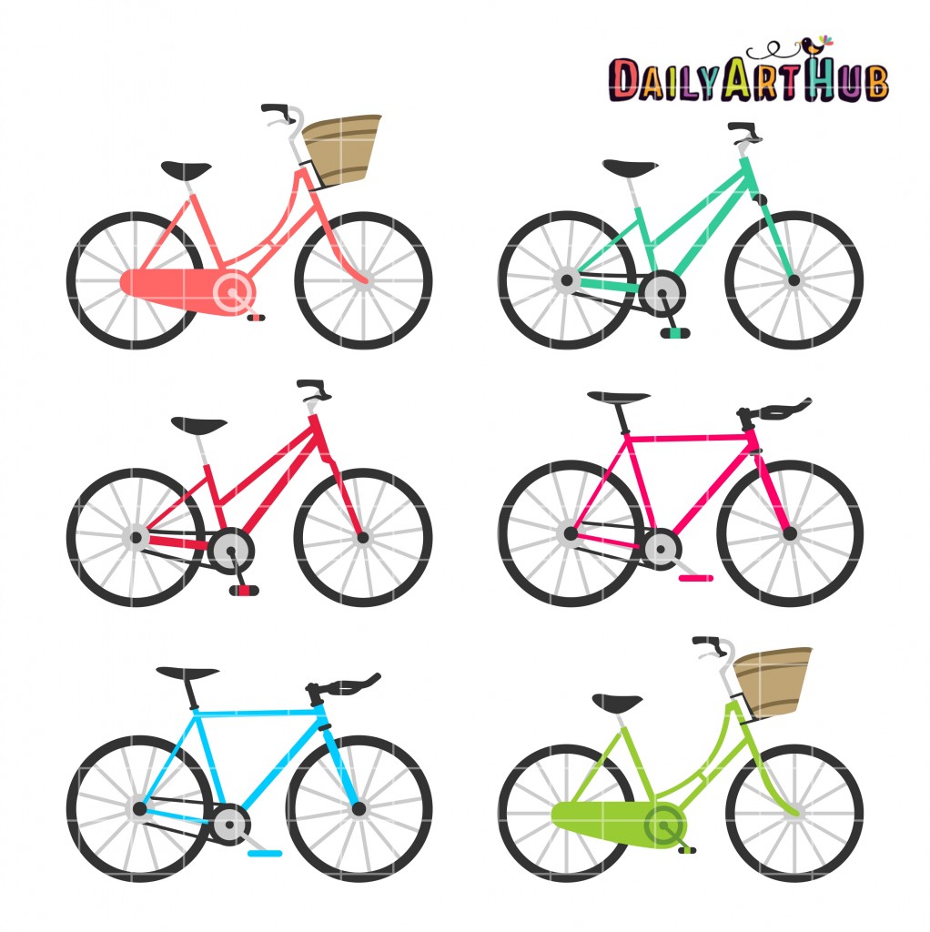 Bicycles Clip Art Set – Daily Art Hub // Graphics, Alphabets &amp; SVG