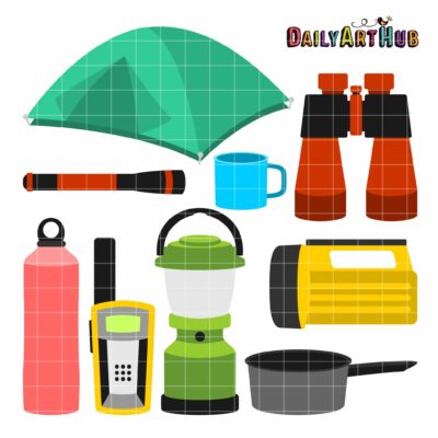 Camping Things Clip Art Set