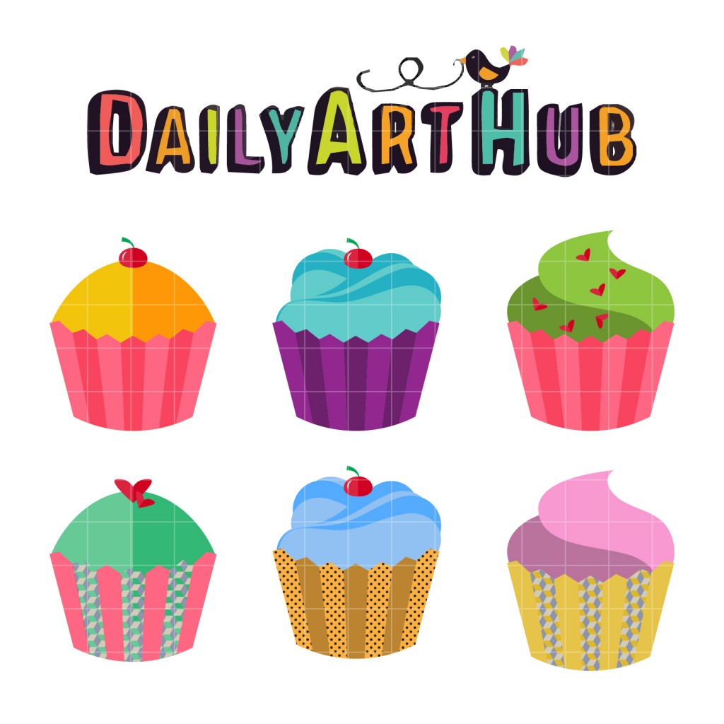 Cupcakes Clip Art Set Daily Art Hub // Graphics, Alphabets & SVG