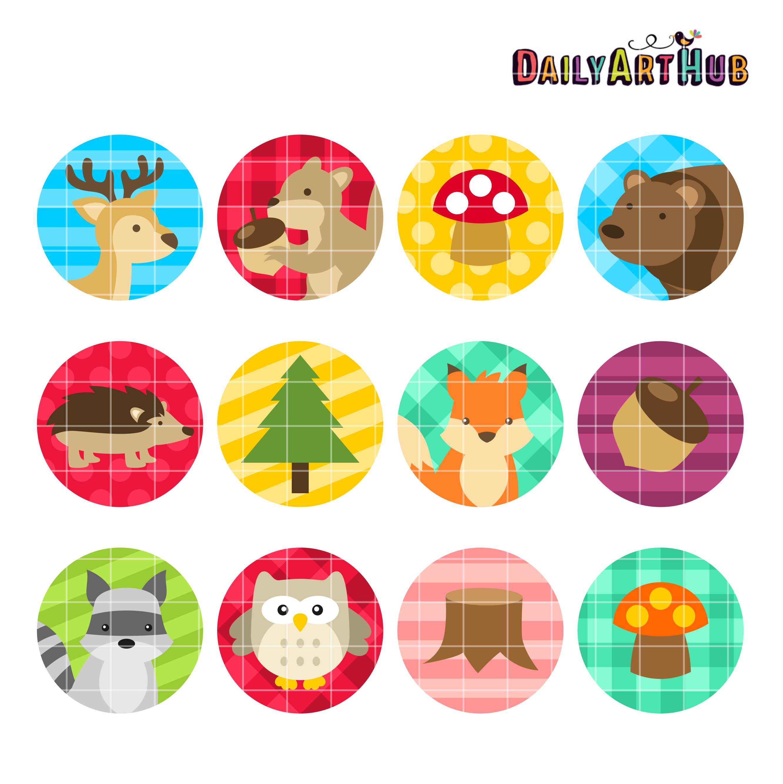 Woodland Animals Collage Clip Art Set Daily Art Hub Free Clip Art Everyday