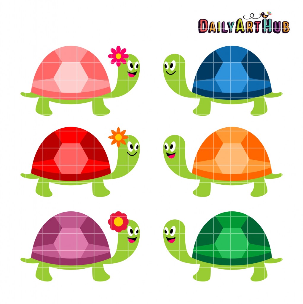 Cute Turtles Clip Art Set – Daily Art Hub // Graphics, Alphabets & SVG