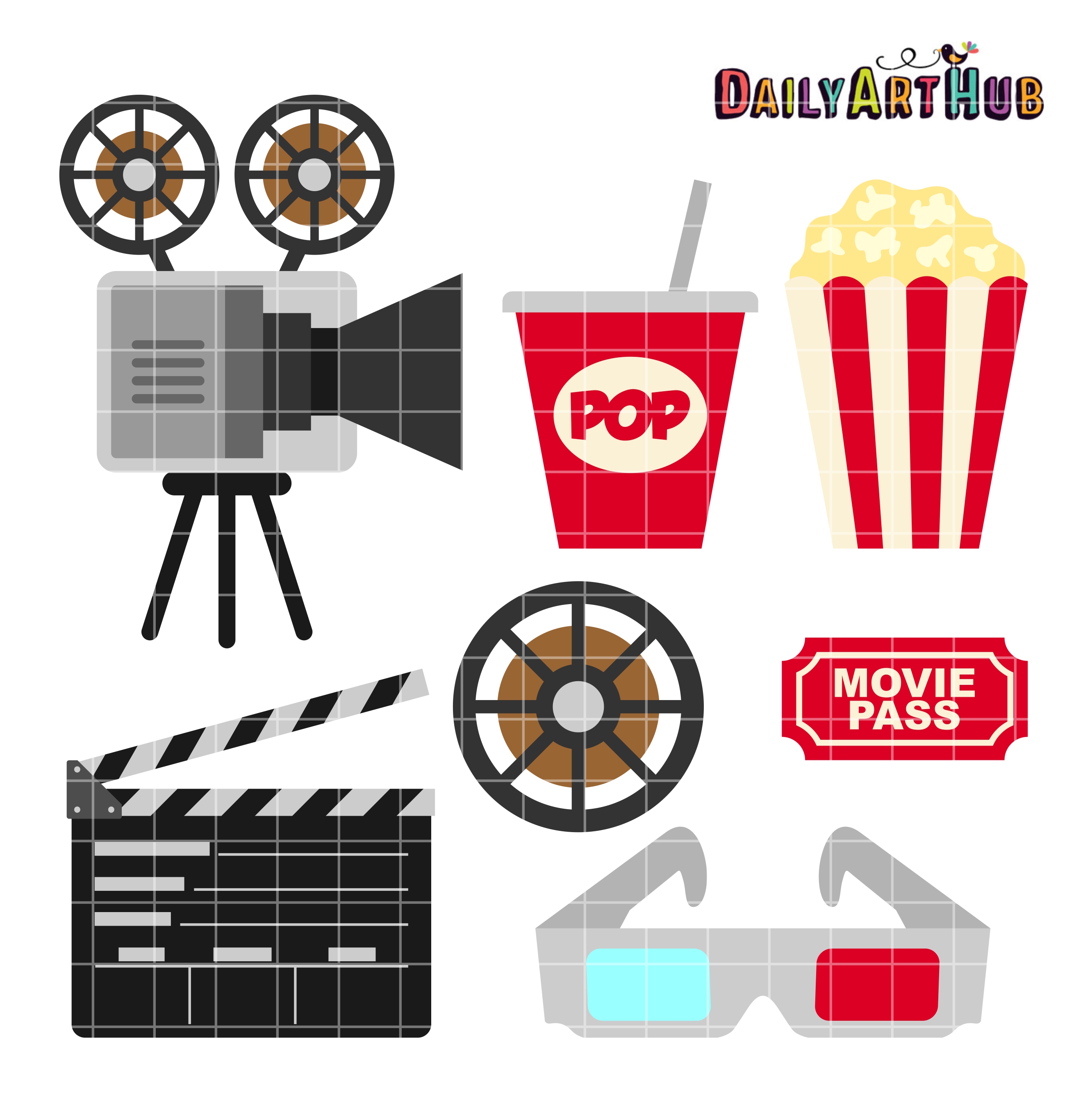 Movie Clip Art Set – Daily Art Hub – Free Clip Art Everyday
