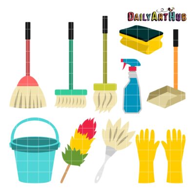 Cleaning Things Clip Art Set