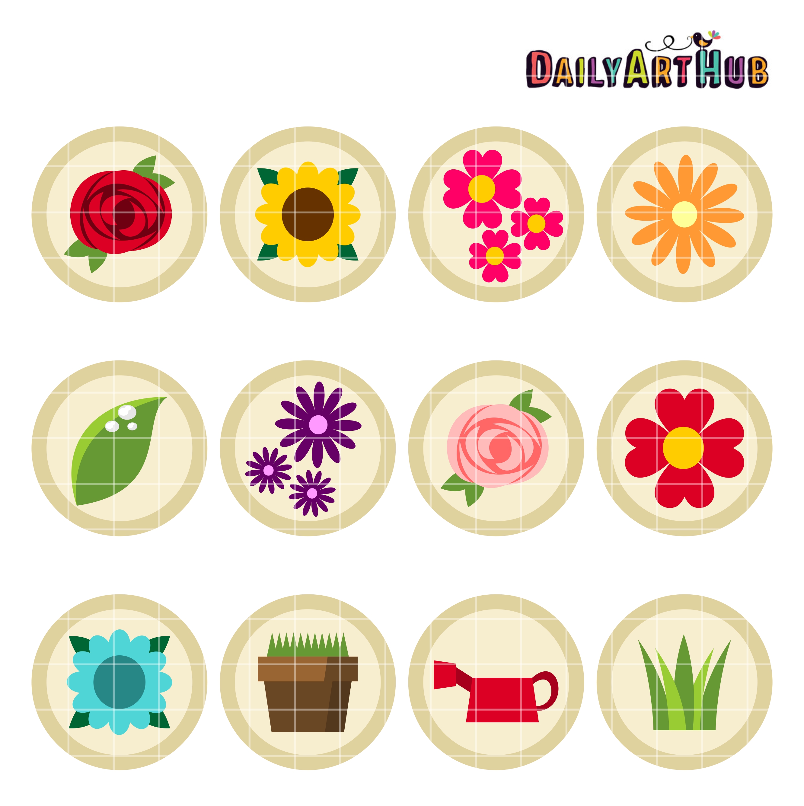 Flower Collage Clip Art Set Daily Art Hub Free Clip Art Everyday