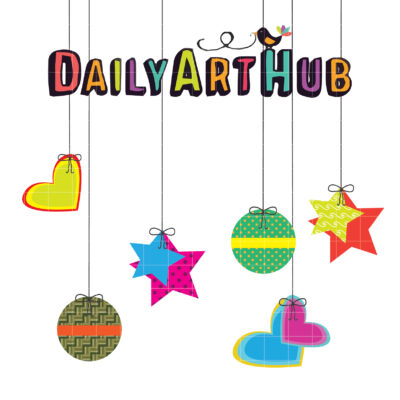 Hanging Objects Clip Art Set