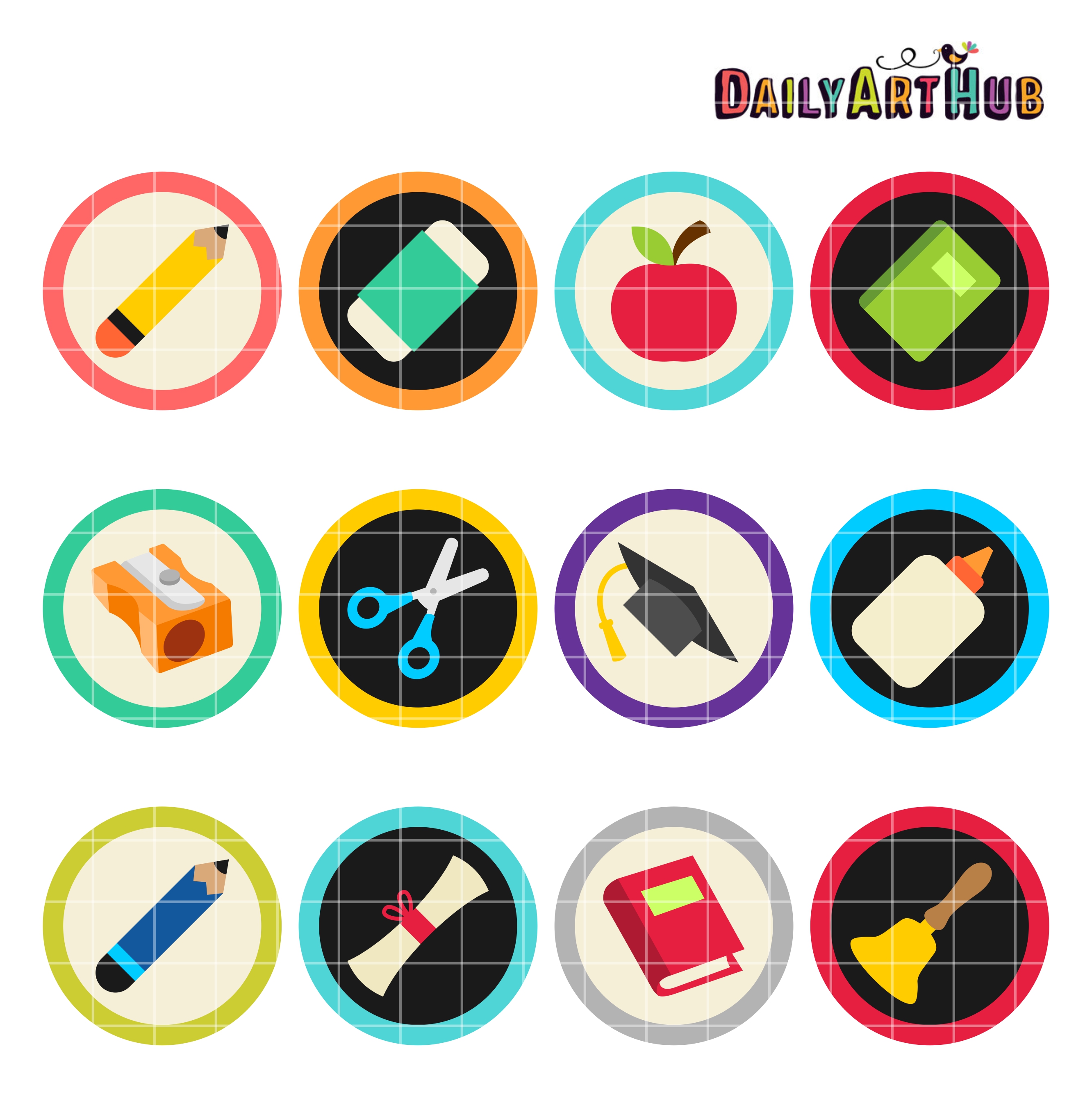 School Collage Clip Art Set Daily Art Hub Free Clip Art Everyday