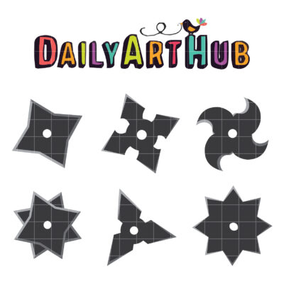 Shurikens Clip Art Set