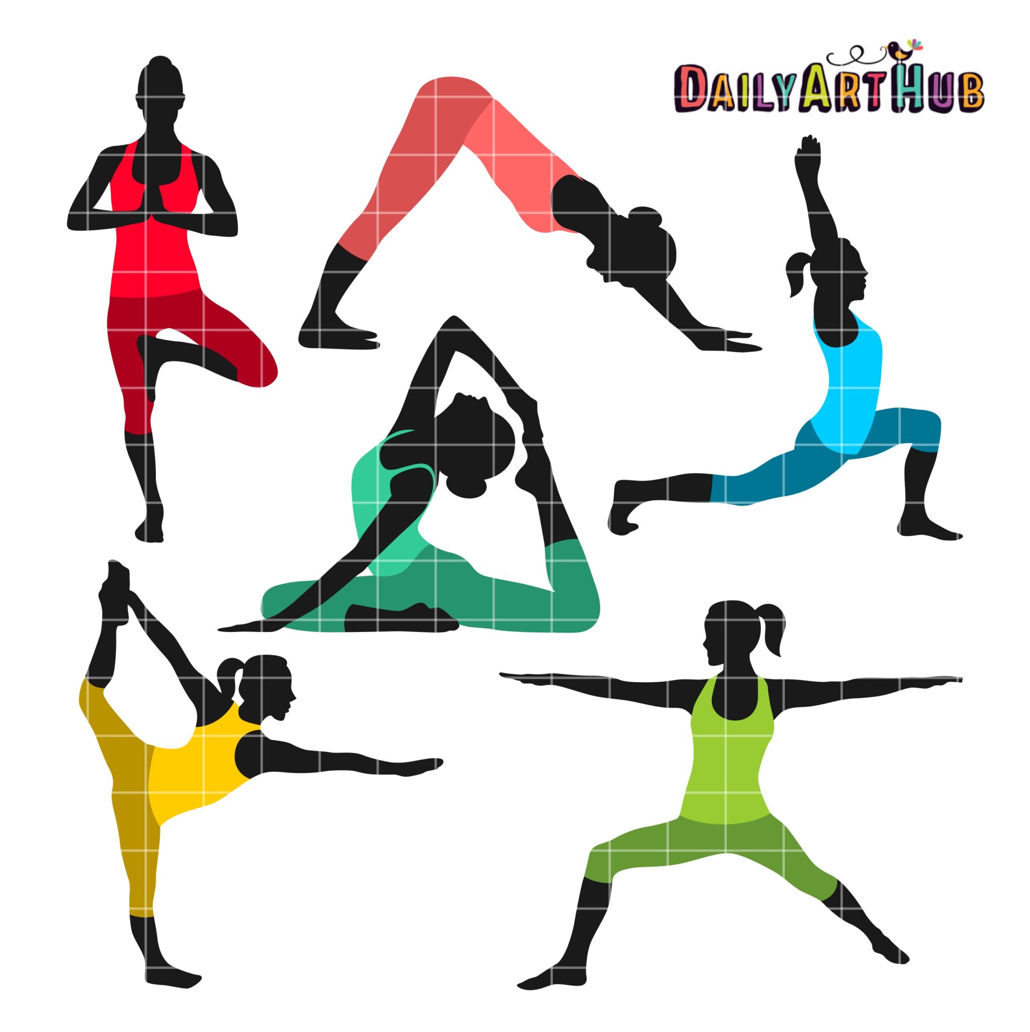 Yoga Poses Graphic Design Vector Art Stock Vector (Royalty Free) 1935710404  | Shutterstock