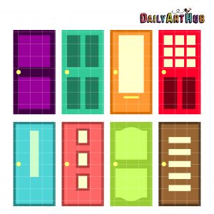 Colorful Doors Clip Art Set – Daily Art Hub // Graphics, Alphabets & SVG