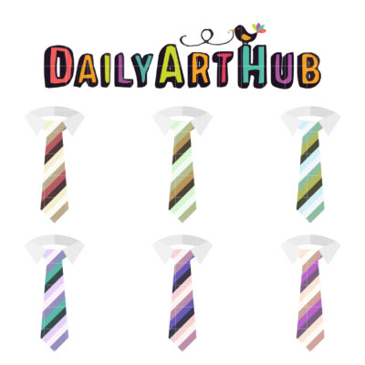 Colorful Neckties Clip Art Set