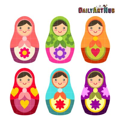 Babushka Dolls Clip Art Set