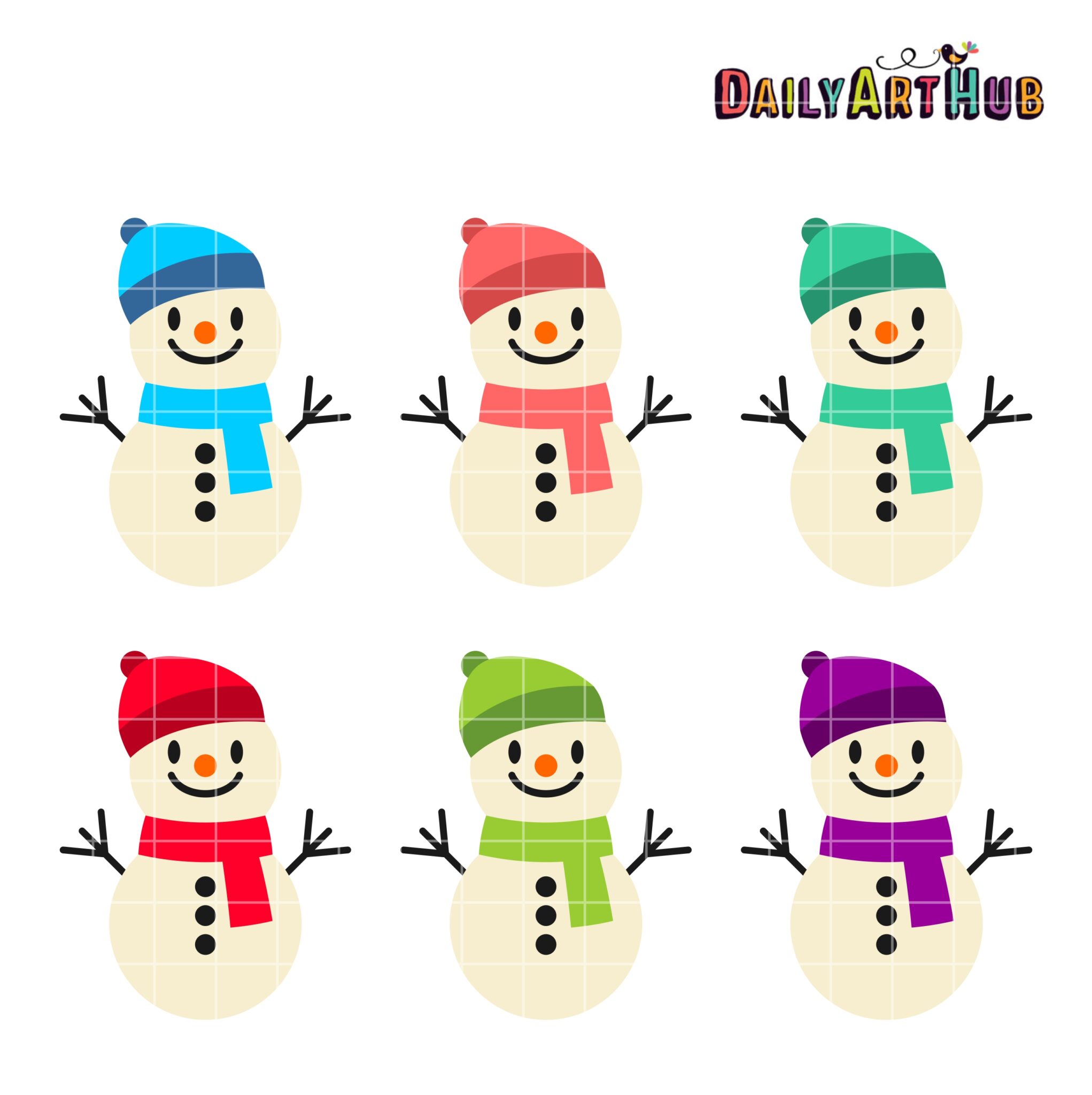 Funny Cute Snowmen Clip Art Set – Daily Art Hub // Graphics, Alphabets & SVG