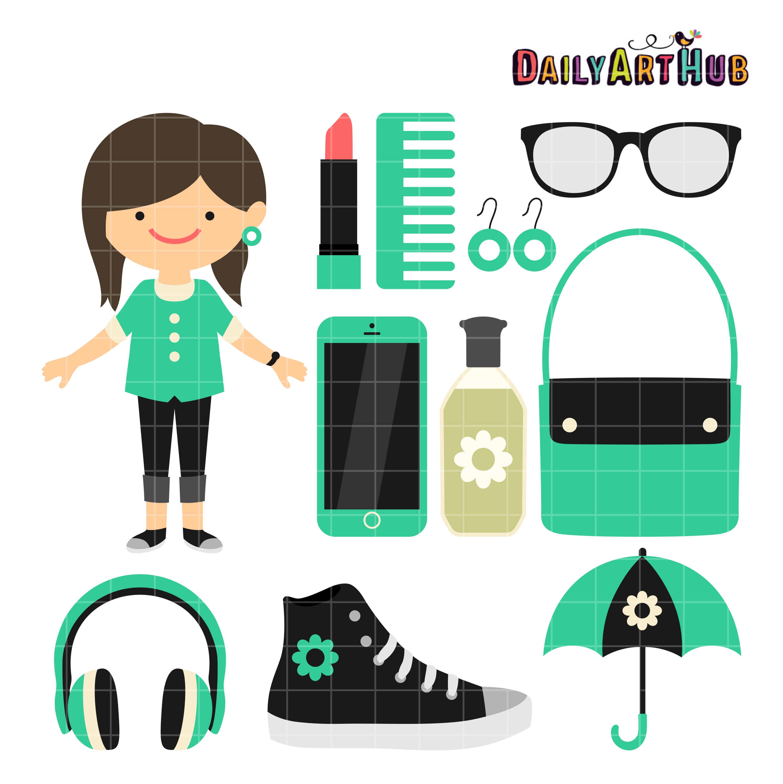 Girl Things 3 Clip Art Set Daily Art Hub Free Clip Art Everyday
