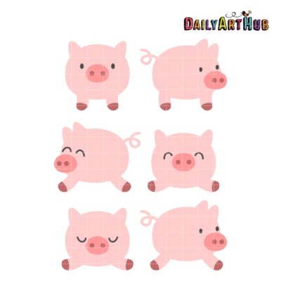 Piggies Clip Art Set