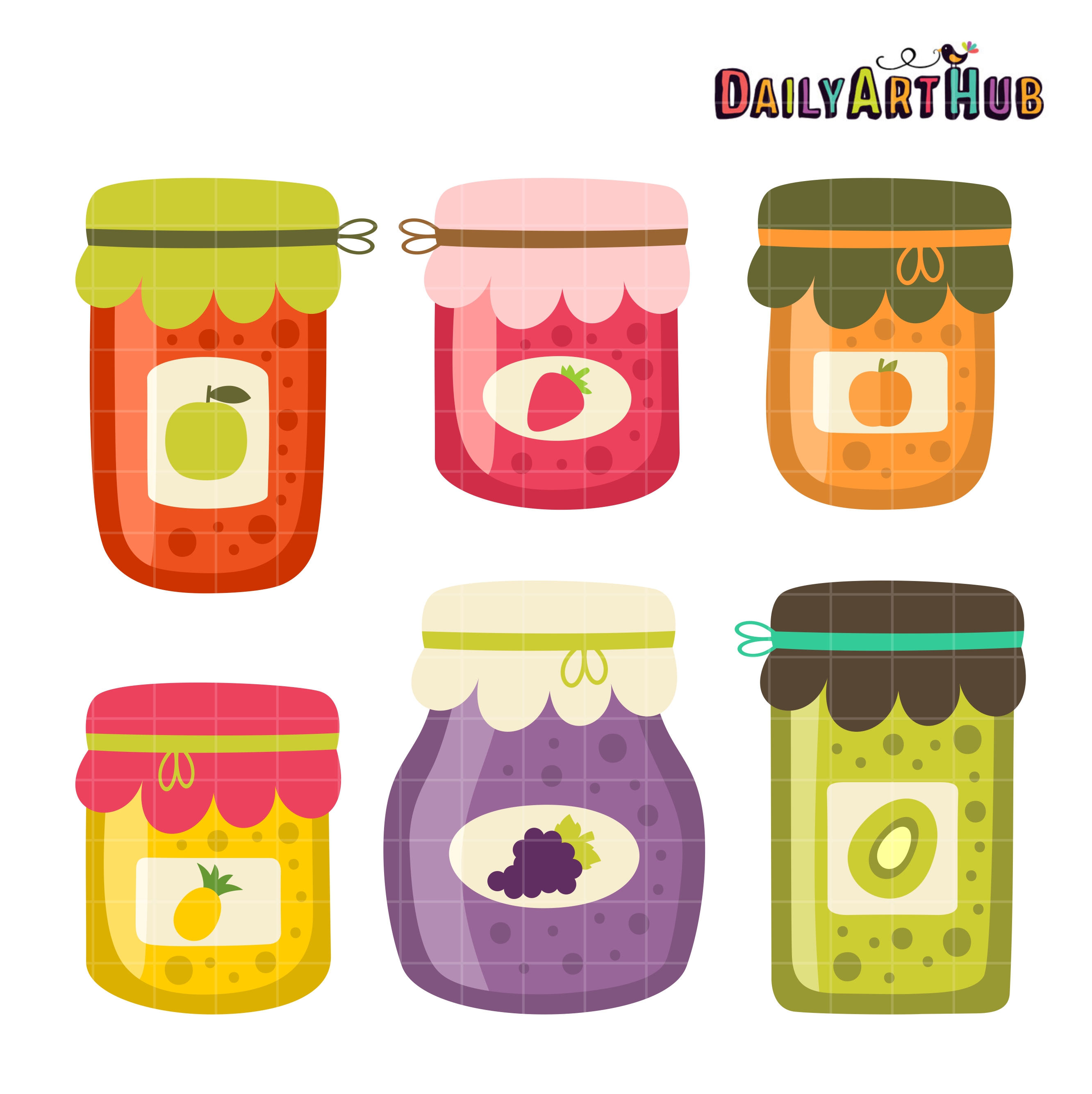 Fruit Jam Jars Clip Art Set – Daily Art Hub – Free Clip Art Everyday