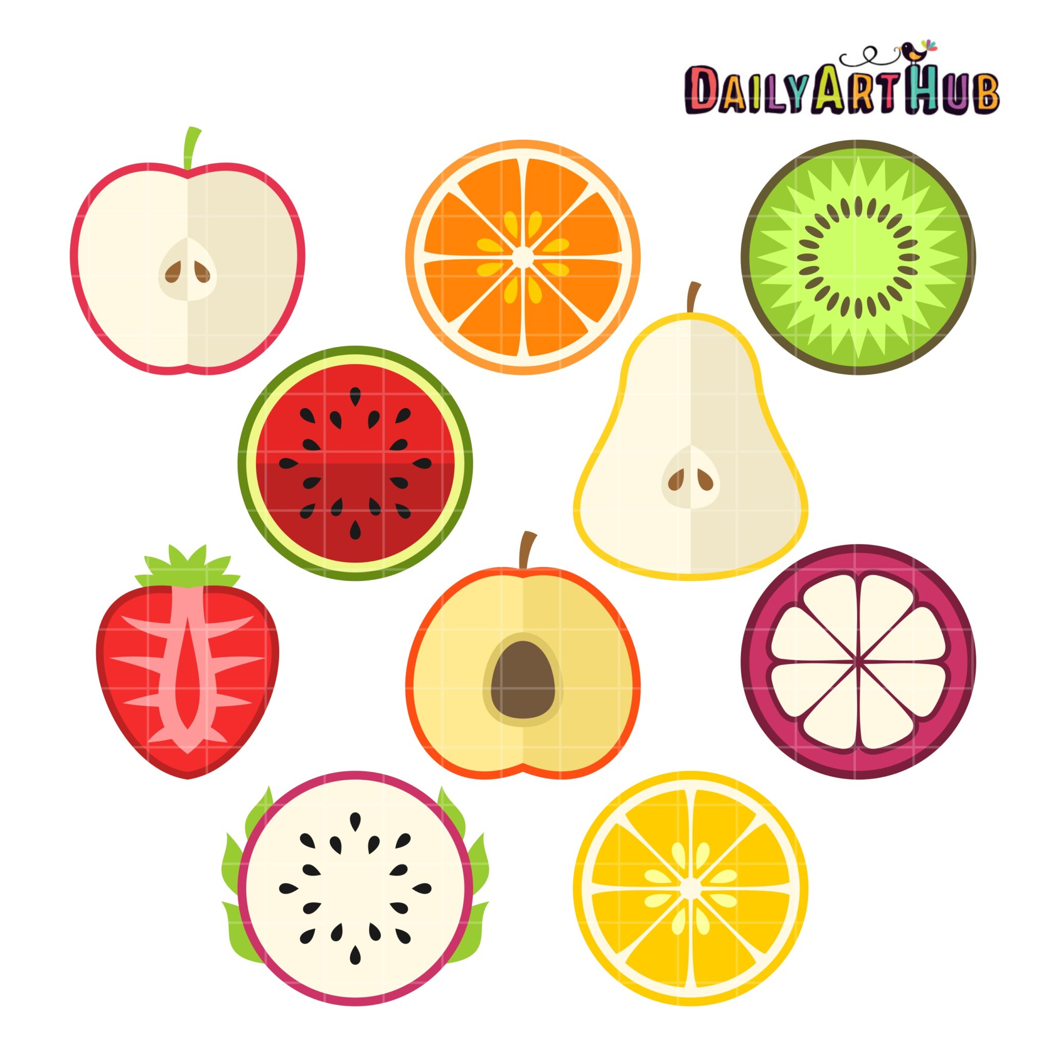 Fruit Slices Clip Art Set