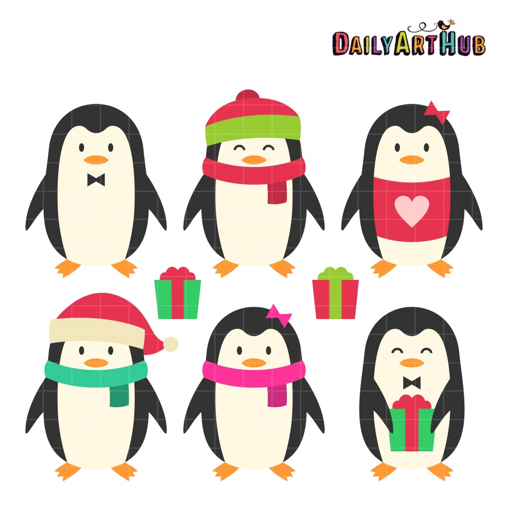 Penguins Clip Art Set Daily Art Hub // Graphics, Alphabets & SVG