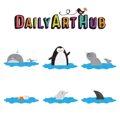 Sea Animals Clip Art Set