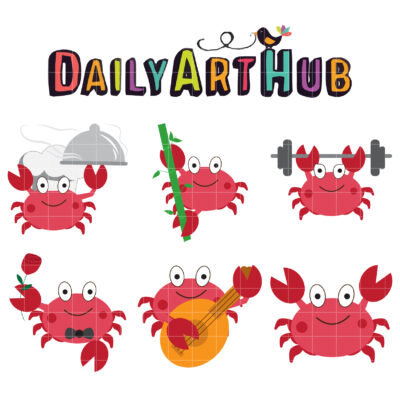 Mr. Crab Clip Art Set