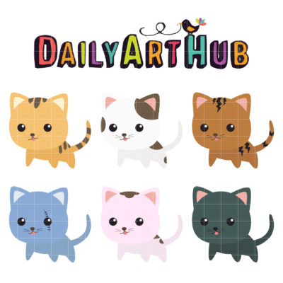 Adorable Kittens Clip Art Set
