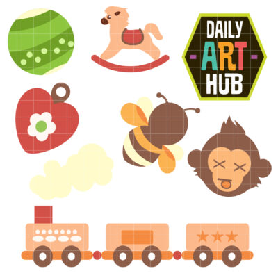 Baby Toys Clip Art Set