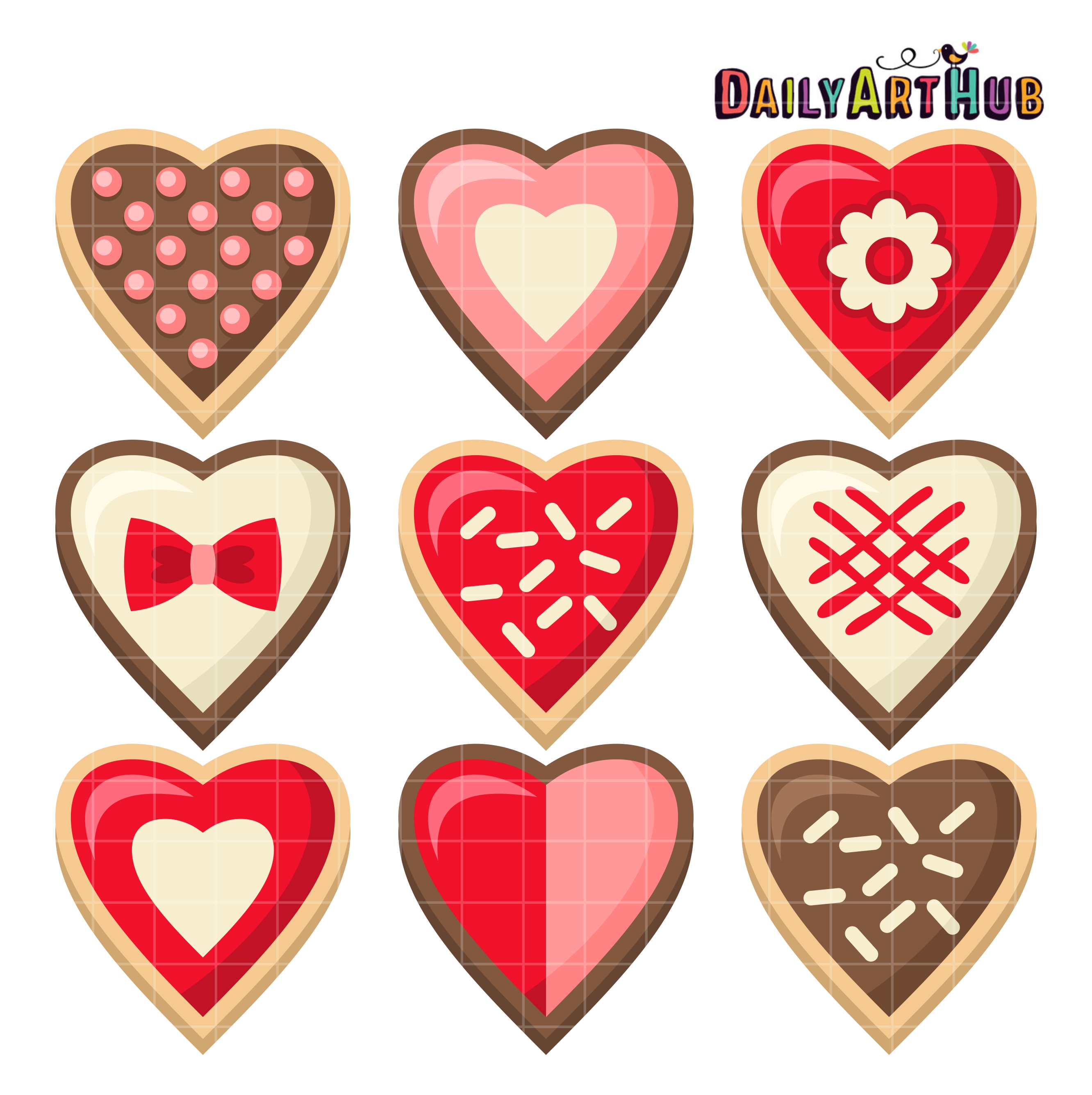 Cookie Hearts Clip Art Set Daily Art Hub Free Clip Art Everyday
