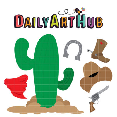 Cowboy Starter Pack Clip Art Set