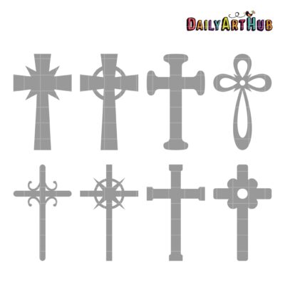 Cross Shapes Clip Art Set