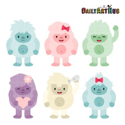 Cute Yeti Clip Art Set