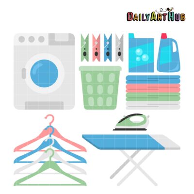 Laundry Things Clip Art Set