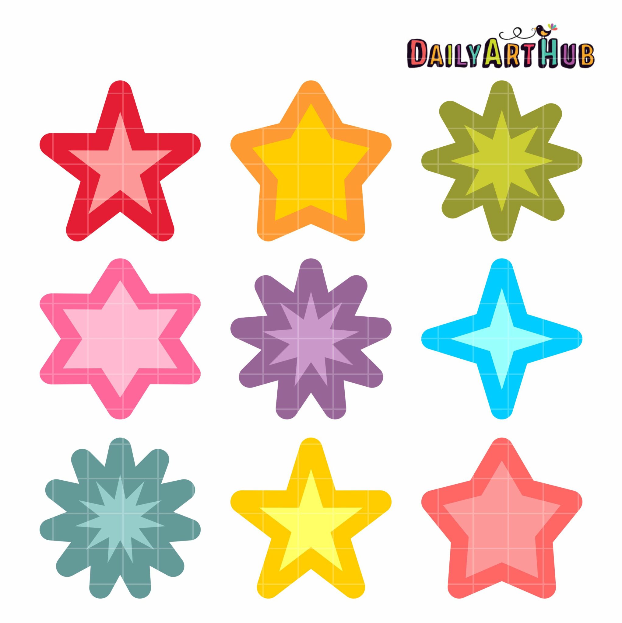 Star Shapes Clip Art Set Daily Art Hub Graphics Alphabets And Svg