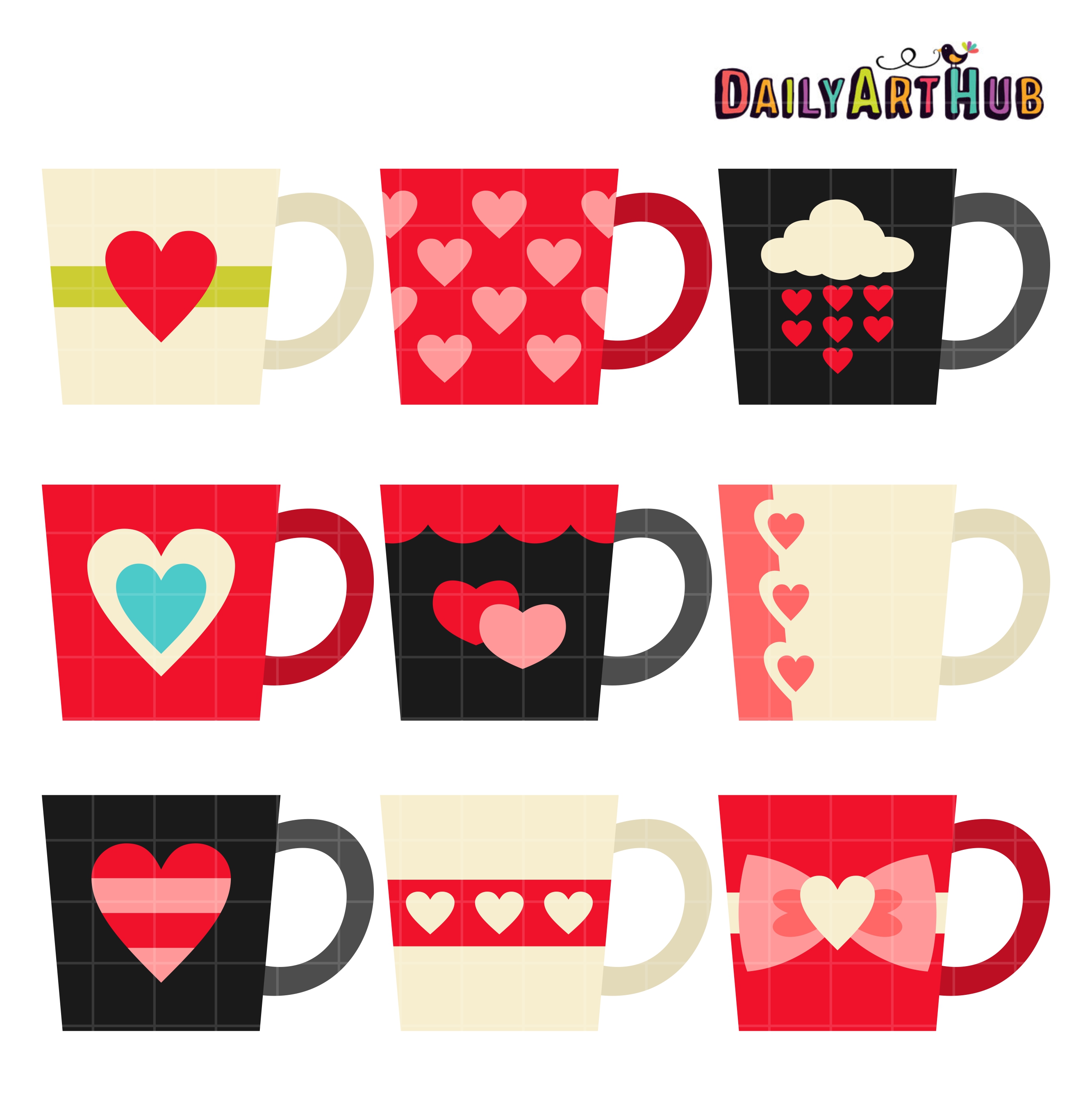 Valentine Coffee Mugs Clip Art Set Daily Art Hub Free Clip Art Everyday