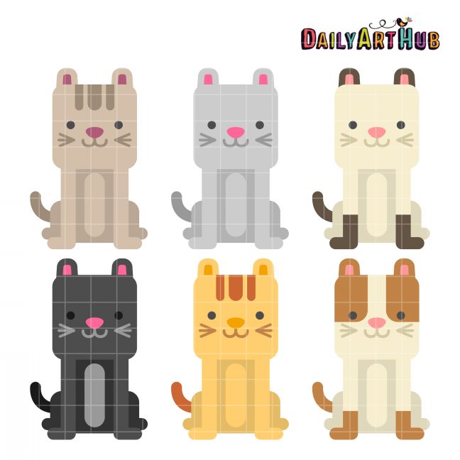 Adorable Cats Clip Art Set Daily Art Hub Free Clip Art Everyday