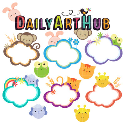 Animal Cards Clip Art Set