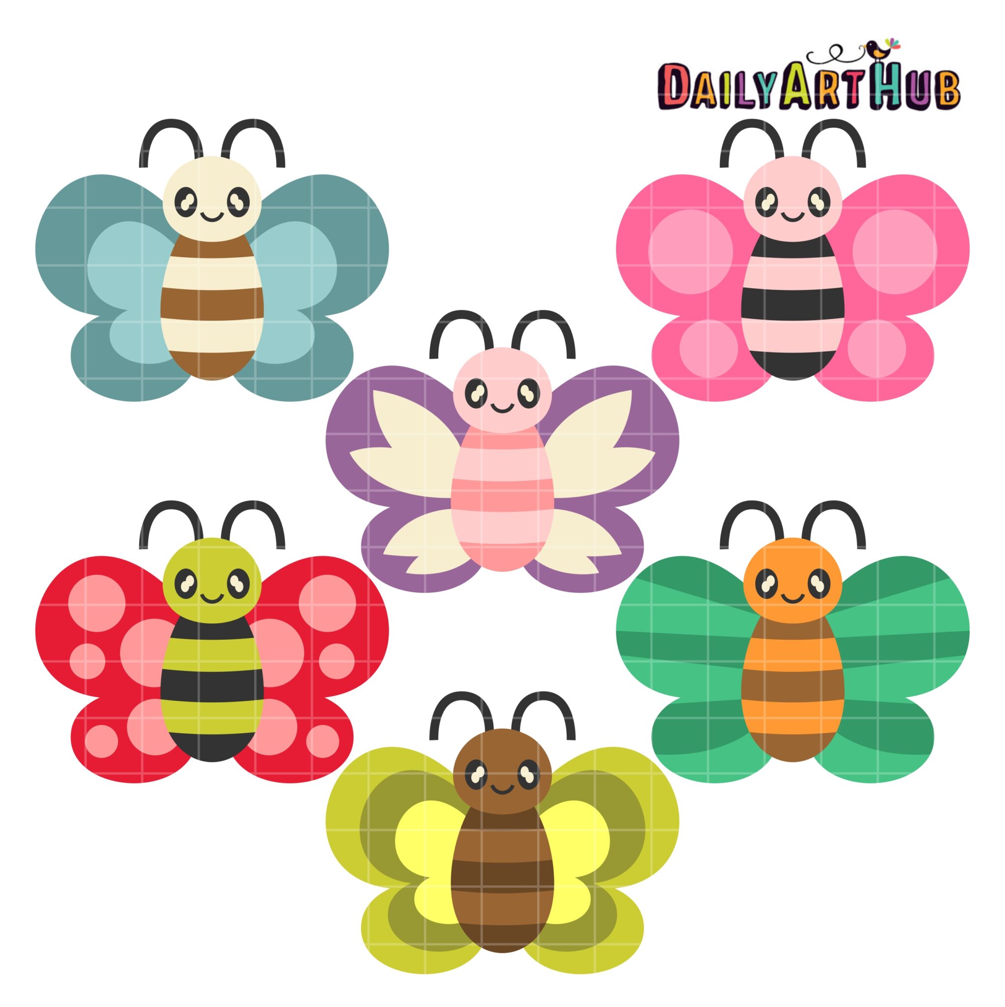 Baby Butterflies Clip Art Set – Daily Art Hub // Graphics, Alphabets & SVG