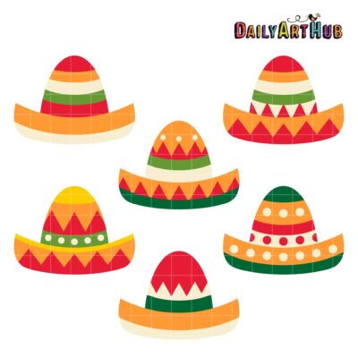 Cinco De Mayo Hats Clip Art Set